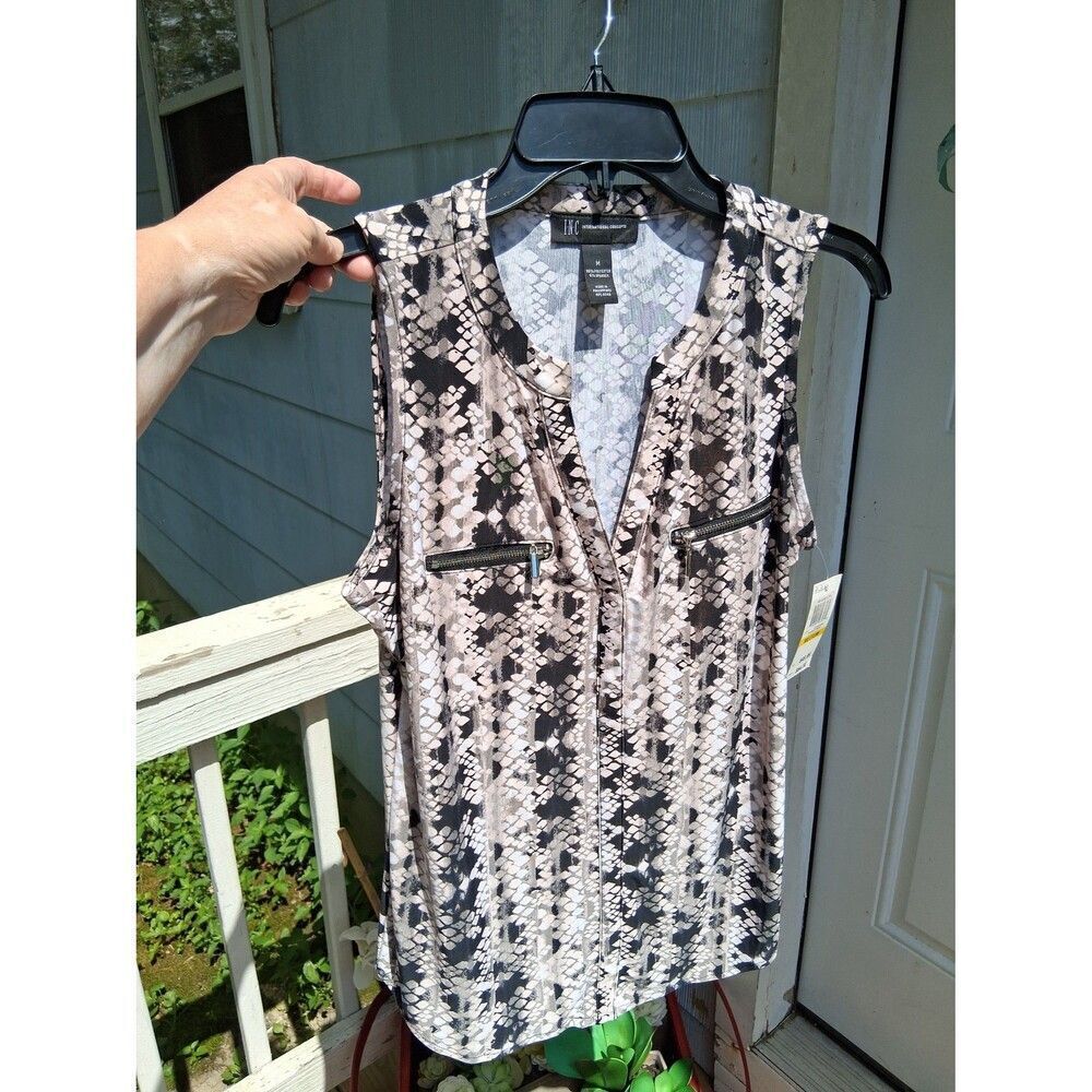 293 INC International Concepts Tank Top Snakeskin Print Medium NWT